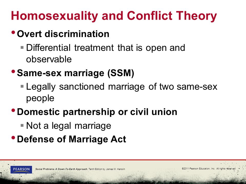 Conflict theory and same sex marriage